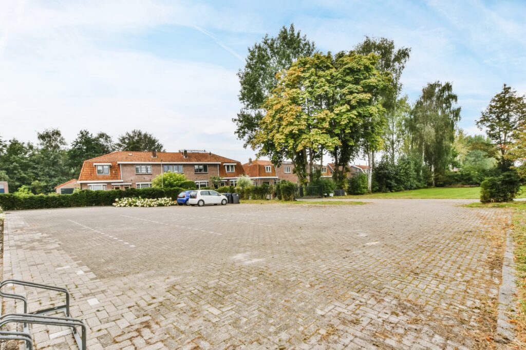 Cozy street with beautifully laid paving stones