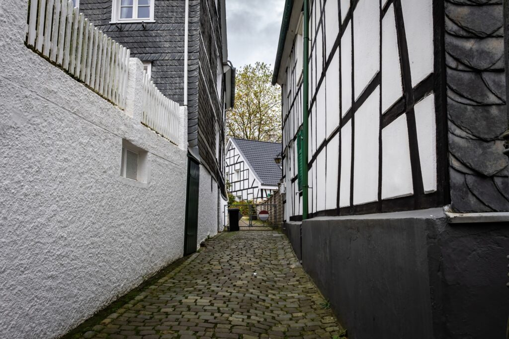 Narrow street with paving stones
