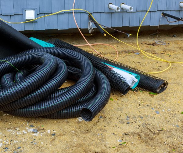 The drainage pipes system of laying underground utilities from black pipes of supply sewage